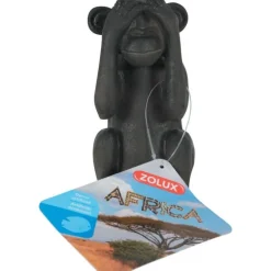 Décoration pour aquarium en résine coloris noir Zolux singe de la sagesse « ne vois pas » – 10,3 cm
