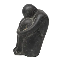 Décoration pour jardin aquatique coloris noir en pierre reconstituée figurine humaine SEDA SAD Instens - 45 cm
