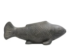 Décoration pour jardin aquatique coloris noir en pierre reconstituée figurine poisson SEDA - 100 cm