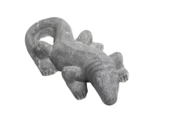 Décoration pour jardin aquatique coloris noir en pierre reconstituée figurine varan de komodo SEDA - 60 cm