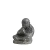 Décoration pour jardin aquatique coloris noir en pierre reconstituée figurine moine assis SEDA - 19 cm