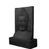 Décoration pour jardin aquatique coloris noir en pierre reconstituée fontaine bouddha avec une base grand modèle SEDA - 106 cm