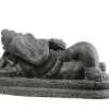 Décoration pour jardin aquatique coloris noir en pierre reconstituée figurine Ganesh couché sur base SEDA - 57 cm