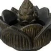 Décoration pour jardin aquatique coloris noir en pierre reconstituée fontaine lotus SEDA - 60 cm