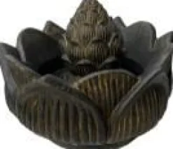 Décoration pour jardin aquatique coloris noir en pierre reconstituée fontaine lotus SEDA - 60 cm