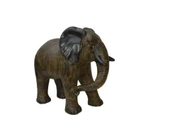 Décoration pour jardin aquatique coloris noir en pierre reconstituée figurine éléphant SEDA Black Cooper - 100 cm