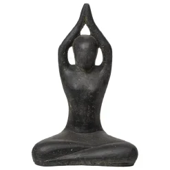 Décoration pour jardin aquatique coloris noir en pierre reconstituée figurine yoga SEDA Sukhasana Diving Hight - 30 cm