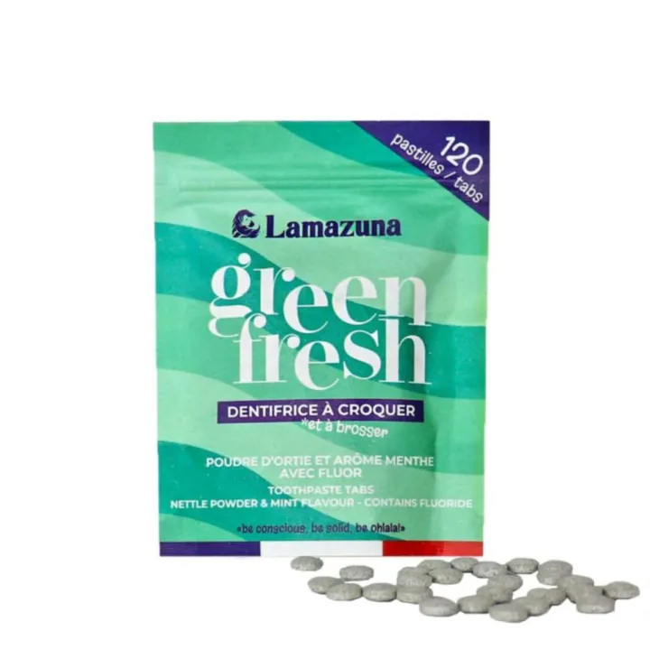 Dentifrice à croquer Ortie Menthe Bio Lamazuna - 120 pastilles
