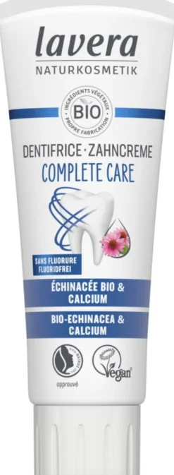 Dentifrice bio sans fluor ni silice Lavera Complete care - 75 ml