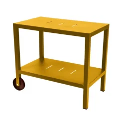 Desserte coloris jaune en acier et aluminium Quiberon Fermob- 90 x 50 x 75 cm