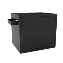 Desserte roulante fermée pour plancha en acier noir Forge Adour - 81 x 63 x 74 cm