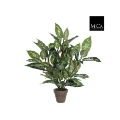 Dieffenbachia plante artificielle verte en pot gris H 70 x Ø 55 cm