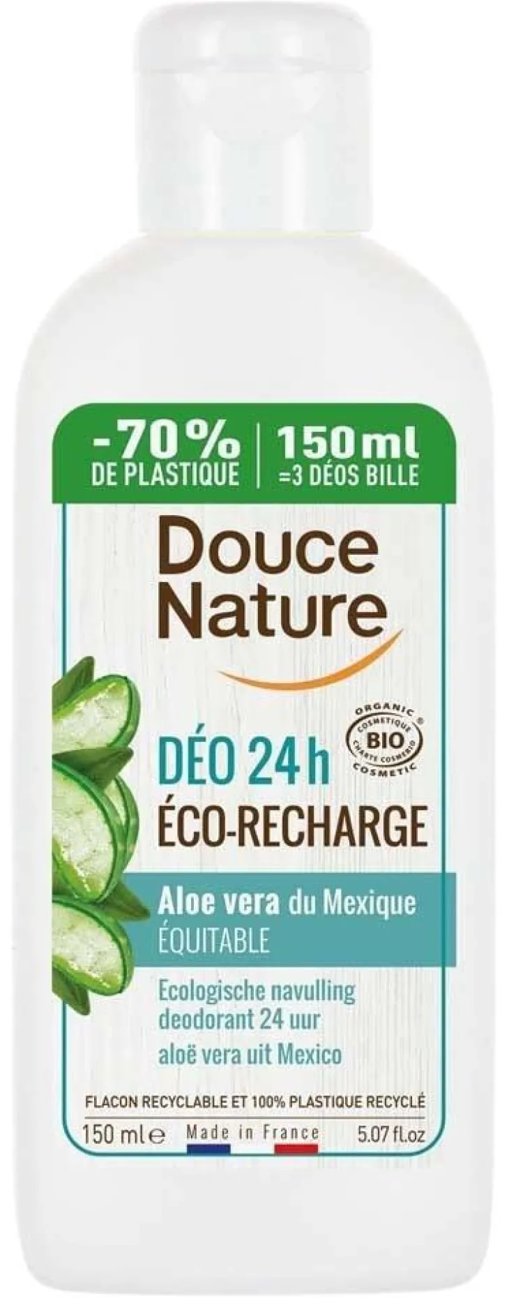 Déodorant bio éco-recharge à l’aloé véra Douce Nature - 150 ml