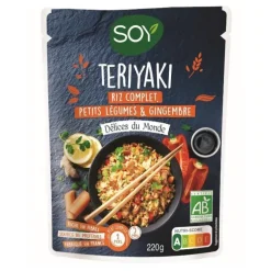 Doy teriyaki riz complet petits légumes et gingembre bio Soy - 220 g