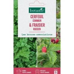 Duo de graines fraisier ruegen et de graines de cerfeuil commun botanic® - graines à semer