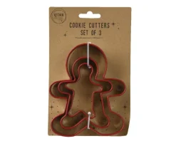 Emporte-pièce en acier inoxydable forme bonhomme Pain d’épices x 3 - 2,5 x 11 x 13 cm