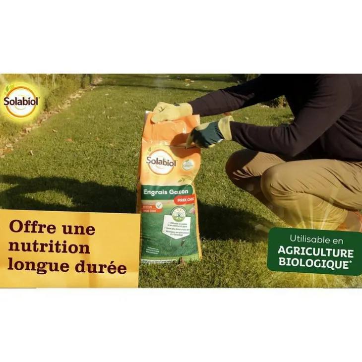 Engrais pour gazon Solabiol - le sac de 10 kg