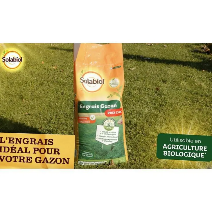 Engrais pour gazon Solabiol - le sac de 10 kg