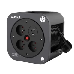 Enrouleur S-Box avec 3 prises 16 A USBA/USBC - 12 m x 230 V
