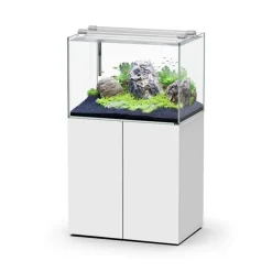 Ensemble aquarium avec éclairage et chauffage + meuble Aquascape 80 blanc - 215L