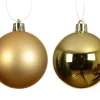 Ensemble de 12 boules en plastique recyclé or brillant et mat - Ø 6 cm