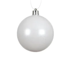 Ensemble de 12 boules en plastique recyclé blanc d’hiver brillant et mat - Ø 6 cm