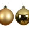 Ensemble de 6 boules en plastique recyclé or brillant et mat - Ø 8 cm
