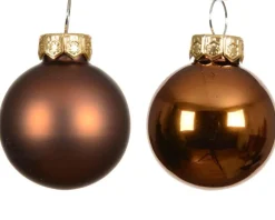 Ensemble de 20 boules en verre brillant et mat espresso - Ø 6 cm