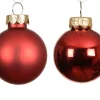 Ensemble de 16 boules en verre brillant et mat rouge - Ø 3,5 cm