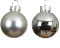 Ensemble de 20 boules en verre brillant et mat argent - Ø 6 cm