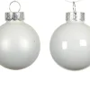 Ensemble de 16 boules en verre émaillé et mat blanc d’hiver - Ø 3,5 cm