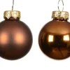 Ensemble de 6 boules en verre brillant et mat espresso - Ø 8 cm