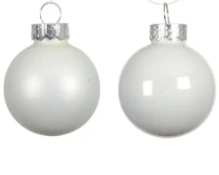 Ensemble de 20 boules en verre émaillé et mat blanc d’hiver - Ø 6 cm