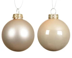 Ensemble de 6 boules en verre émaillé et mat perle - Ø 8 cm