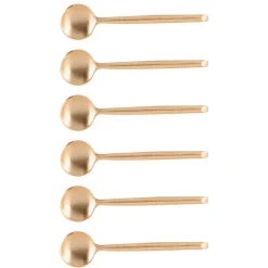 Ensemble de 6 cuillères à moka en métal finition dorée Elite - 11 cm