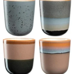 Ensemble de 4 mugs en porcelaine colorée 330 ml - Les 4 pièces