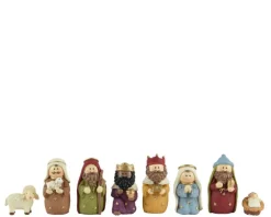 Ensemble de 8 personnages de nativité enfantine -  9,5 cm