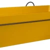 Ensemble jardinière et plateau clipsé en plastique jaune pollen avec support métal gris Cocoripot - 50 cm