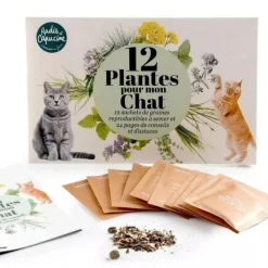 Enveloppe 12 sachets plantes pour mon chat Radis et Capucine