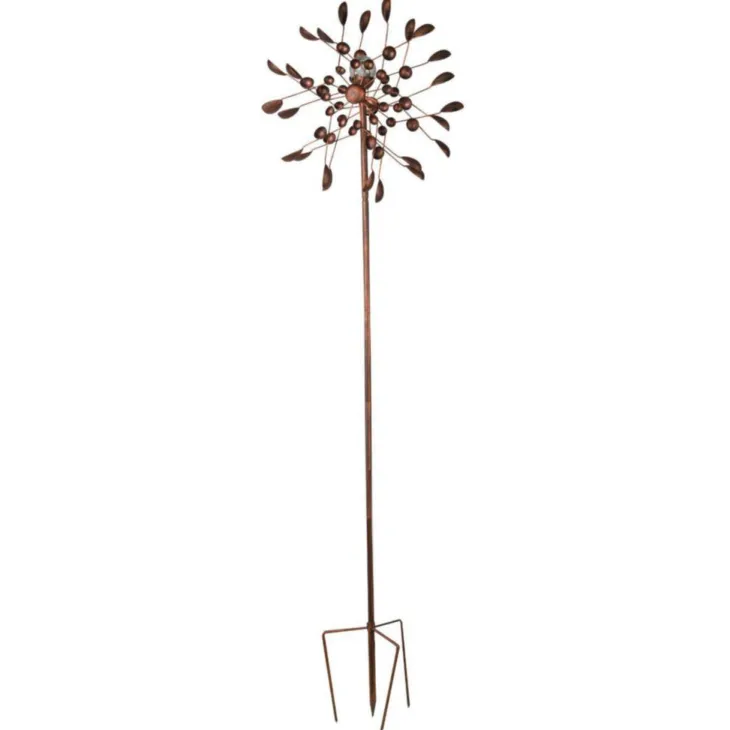 Eolienne solaire Breeze coloris marron en métal Smartgarden - 215 x 58 x 25 cm