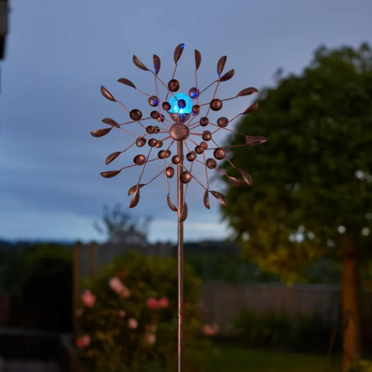 Eolienne solaire Breeze coloris marron en métal Smartgarden - 215 x 58 x 25 cm