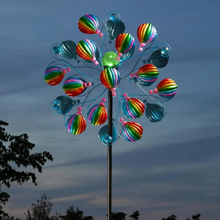 Eolienne solaire SkyRunner coloris bleu en métal Smartgarden - 213 x 58 x 25,5 cm