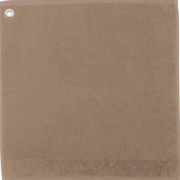 Essuie mains Oeillet Curl coloris taupe - 50 x 50 cm