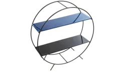 Etagère ronde 2 plateaux coloris noir en métal - 40 x 13 x 41 cm
