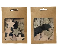 Etoile sapin décoratif coloris noir en bois - 13 cm