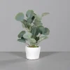 Eucalyptus vert artificiel en pot de grès gris - 68 cm
