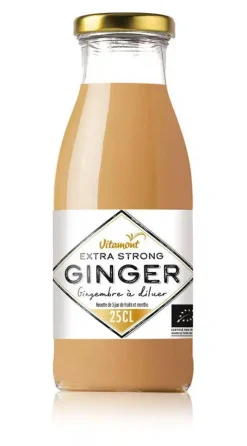 Extra Strong Ginger gingembre Bio à diluer en bouteille de verre Vitamont - 25 cl