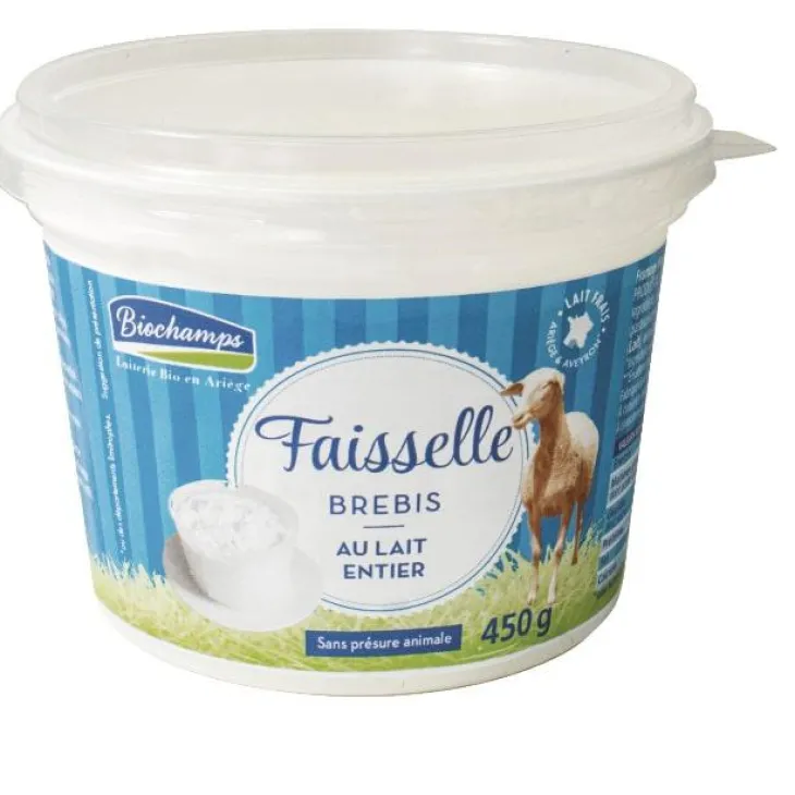 Faisselle de brebis bio au lait entier Biochamps – 450 g