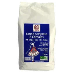 Farine complète 5 céréales bio en sachet de 1 kg