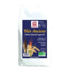 Farine de blés anciens T65 bio en sac de 1 kg